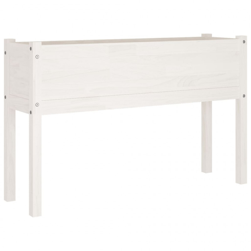 Skrzynie ogrodowe na kwiaty, 2 szt., białe, 110x31x70 cm, sosna