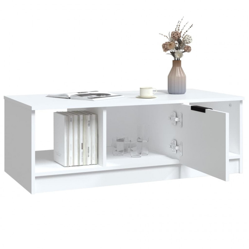 Stolik kawowy, biały 102x50x36 cm, materiał drewnopochodny