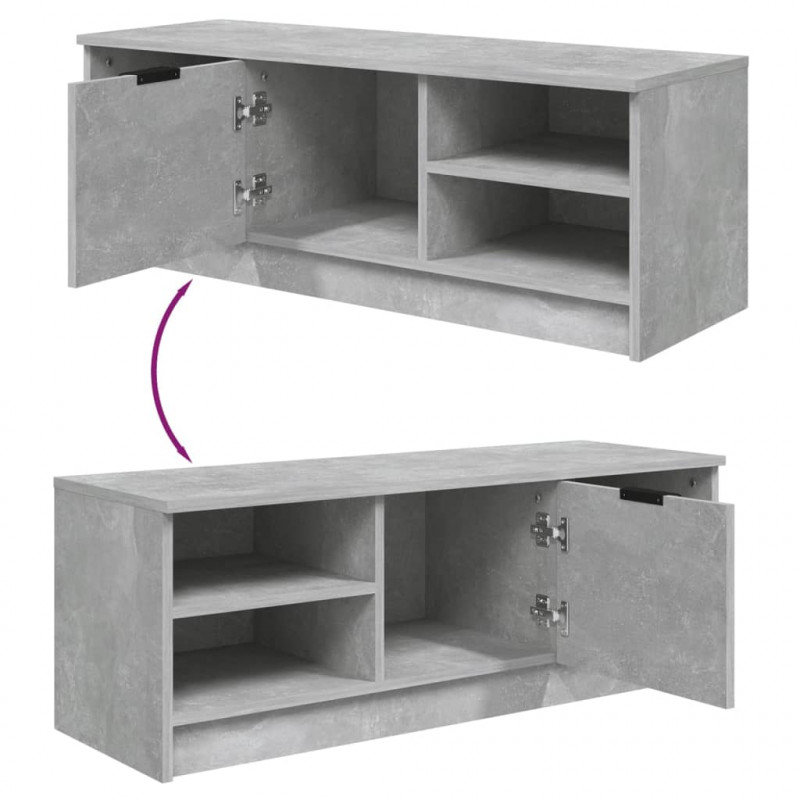 Szafka pod TV, szarość betonu, 102x35,5x36,5 cm