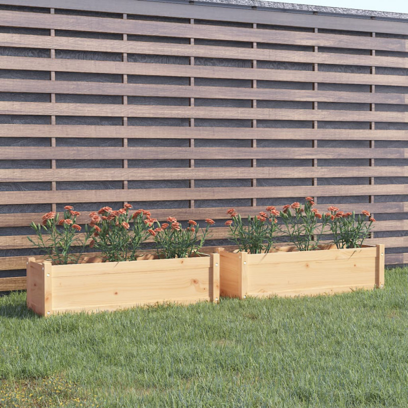 Donice ogrodowe, 2 szt., 100x31x31 cm, lite drewno sosnowe
