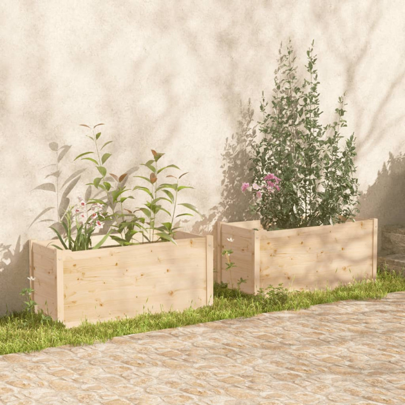 Donice ogrodowe, 2 szt., 100x50x50 cm, lite drewno sosnowe