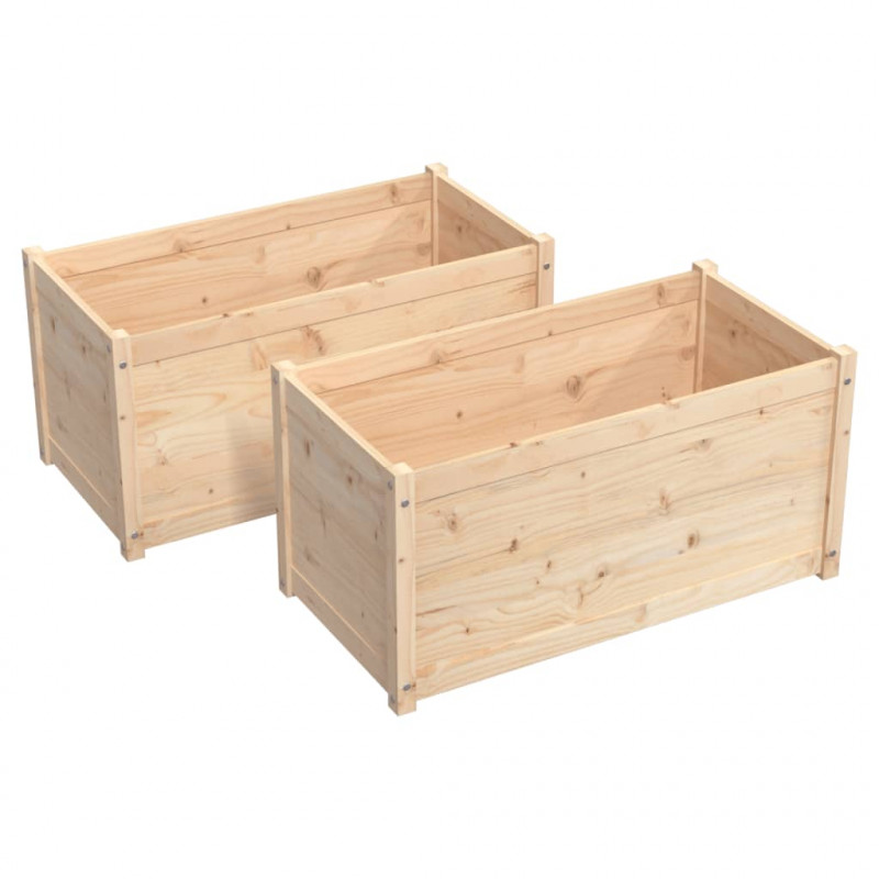 Donice ogrodowe, 2 szt., 100x50x50 cm, lite drewno sosnowe