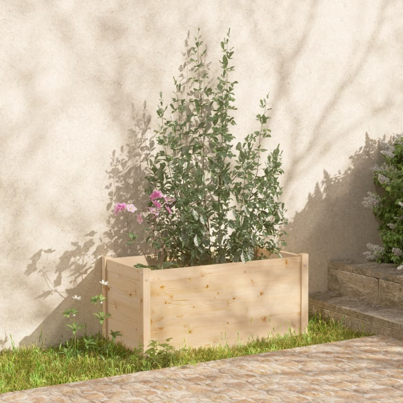 Donice ogrodowe, 2 szt., 100x50x50 cm, lite drewno sosnowe