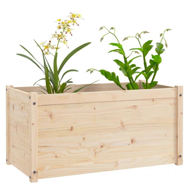 Donice ogrodowe, 2 szt., 100x50x50 cm, lite drewno sosnowe