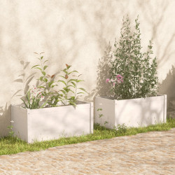 Donice ogrodowe, 2 szt., białe, 100x50x50 cm, drewno sosnowe