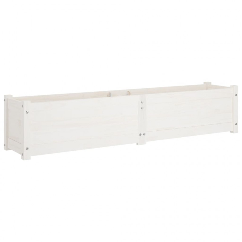 Podwyższone donice ogrodowe, 2 szt., 150x31x31 cm, biała sosna