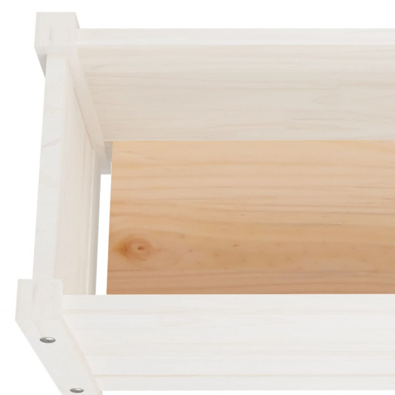 Podwyższone donice ogrodowe, 2 szt., 150x31x31 cm, biała sosna