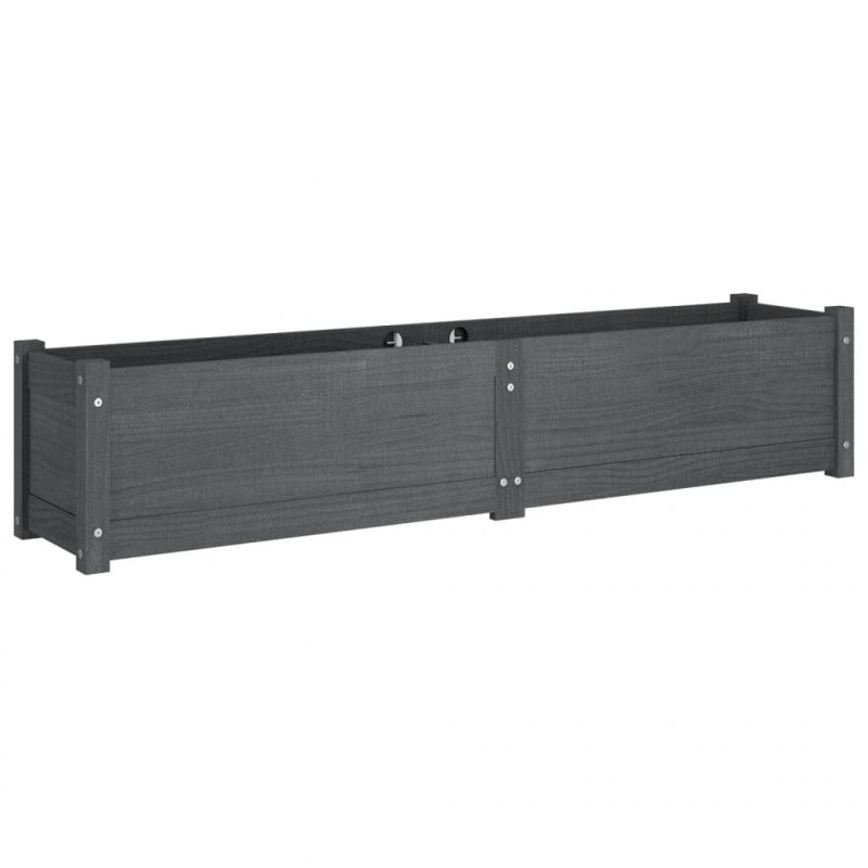 Podwyższone donice ogrodowe, 2 szt., 150x31x31 cm, szara sosna