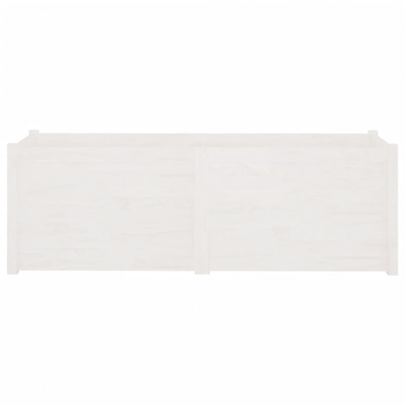 Donica ogrodowa, biała, 150x50x50 cm, lite drewno sosnowe