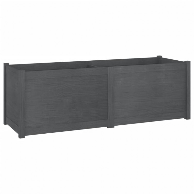 Donica ogrodowa, szara, 150x50x50 cm, lite drewno sosnowe