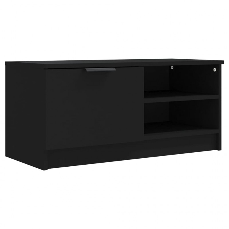 Szafki pod TV, 2 szt., czarne, 80x35x36,5 cm