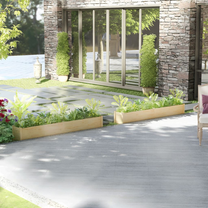 Donice ogrodowe, 2 szt., 200x31x31 cm, lite drewno sosnowe