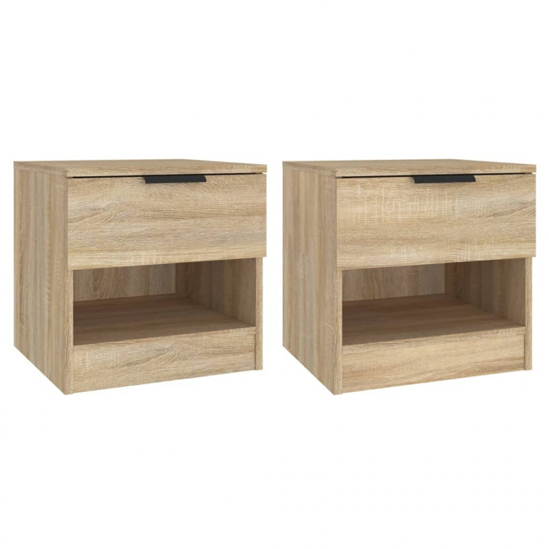 Szafki nocne, 2 szt., dąb sonoma, materiał drewnopochodny
