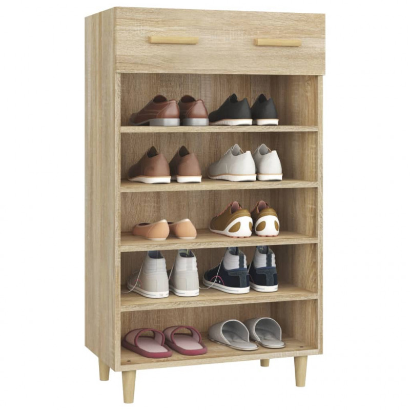 Szafka na buty, dąb sonoma, 60x35x105 cm