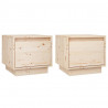 Szafki nocne, 2 szt., 35x34x32 cm, lite drewno sosnowe
