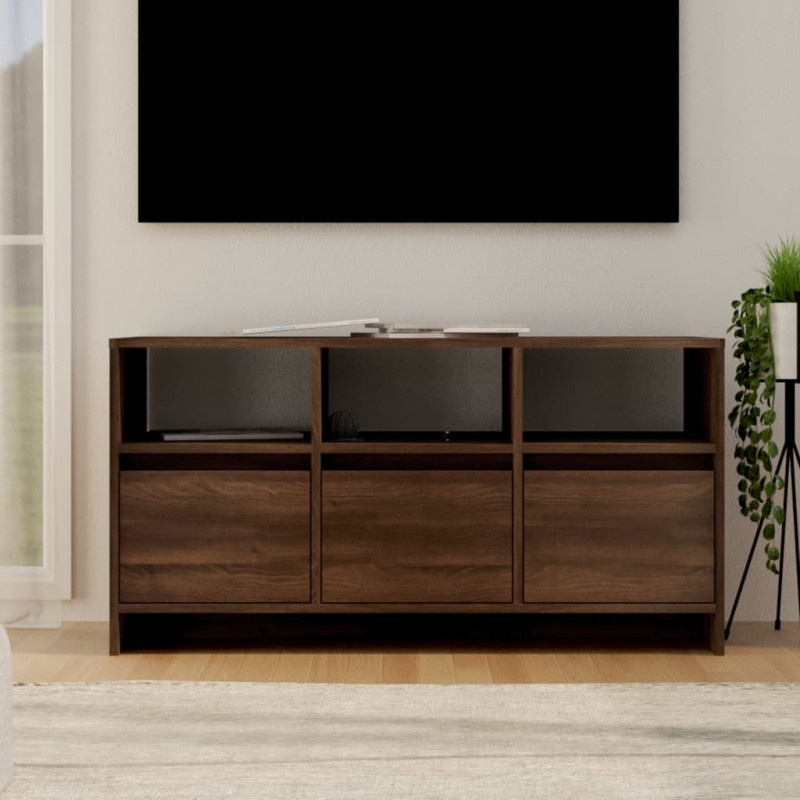 Szafka pod TV, brązowy dąb, 102x37,5x52,5 cm