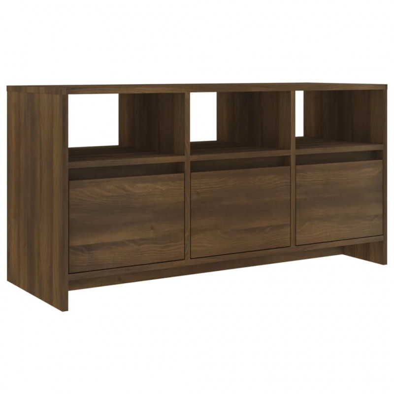 Szafka pod TV, brązowy dąb, 102x37,5x52,5 cm
