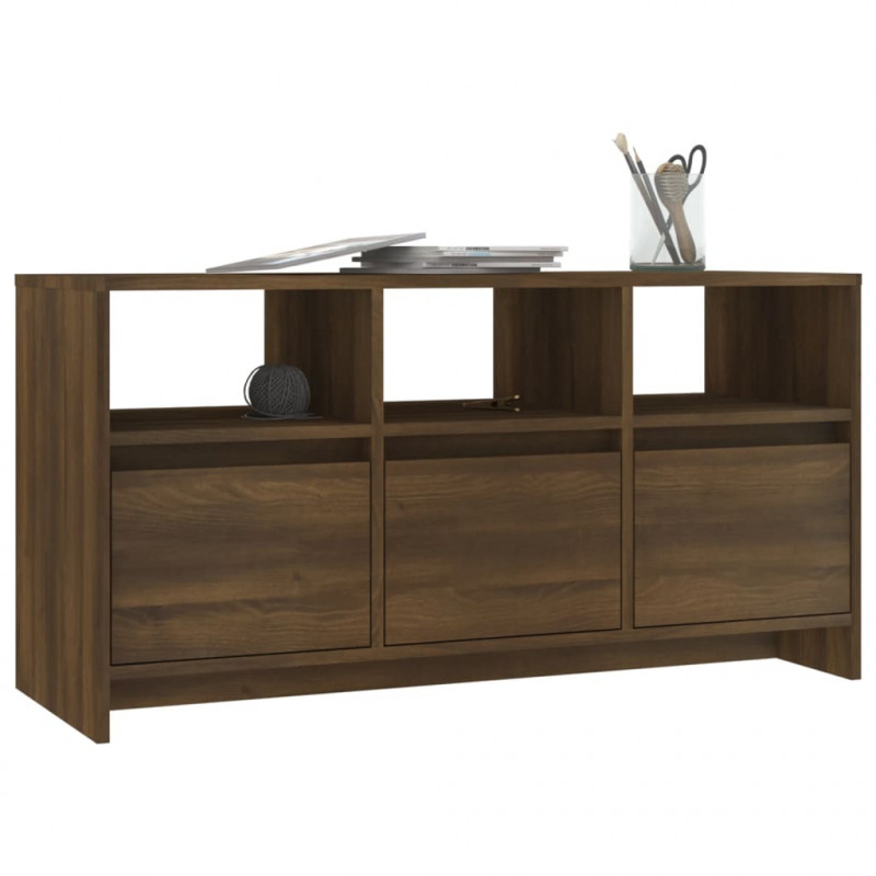 Szafka pod TV, brązowy dąb, 102x37,5x52,5 cm