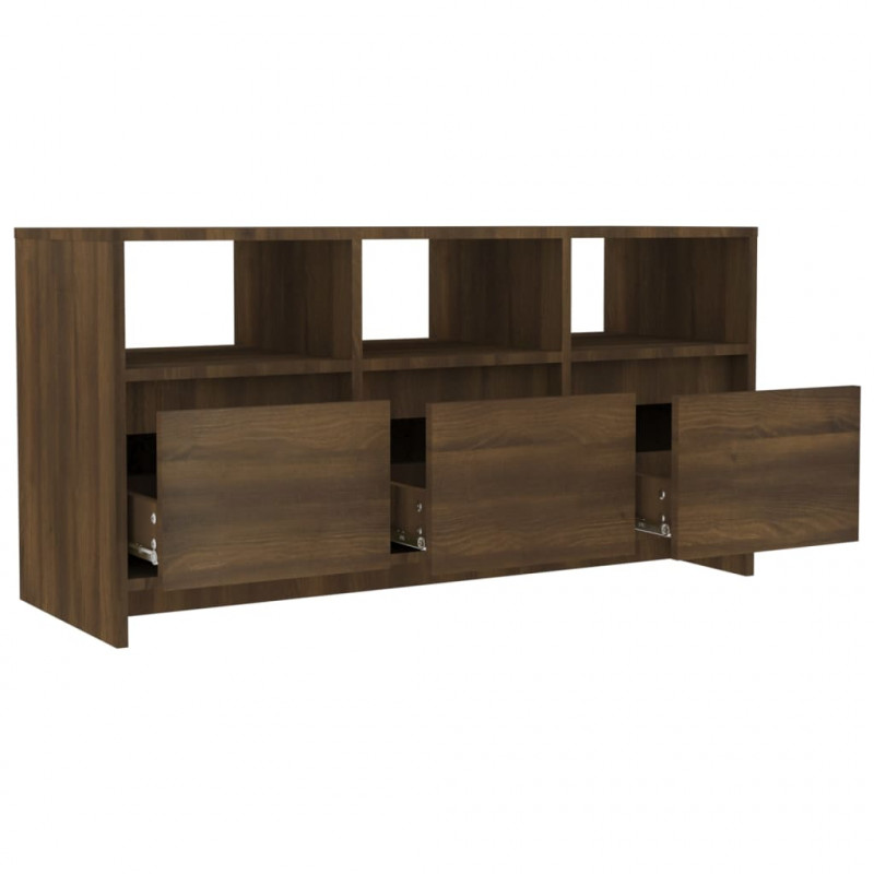 Szafka pod TV, brązowy dąb, 102x37,5x52,5 cm