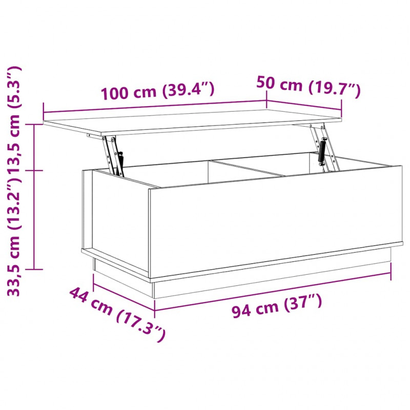Stolik kawowy, miodowy brąz, 100x50x35 cm, lite drewno sosnowe