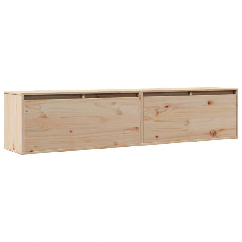 Szafki ścienne, 2 szt., 80x30x35 cm, lite drewno sosnowe