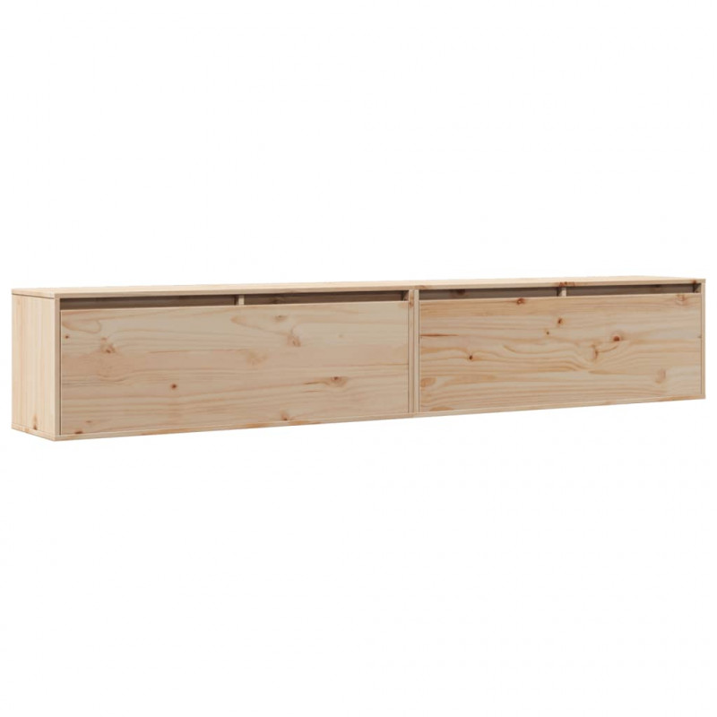 Szafki ścienne, 2 szt., 100x30x35 cm, lite drewno sosnowe