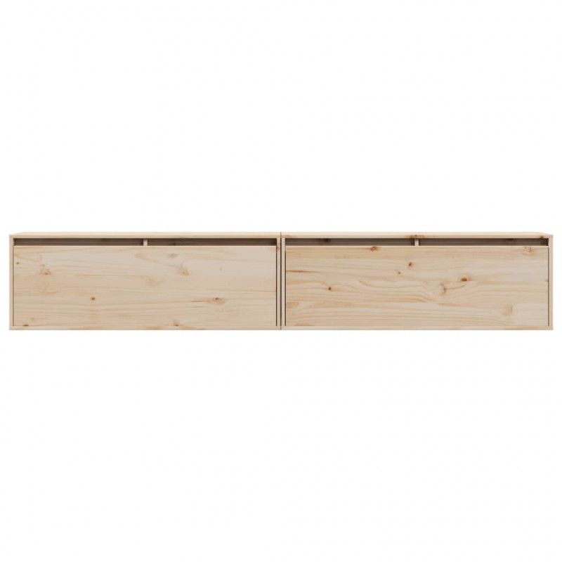 Szafki ścienne, 2 szt., 100x30x35 cm, lite drewno sosnowe