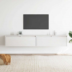 Szafki ścienne, 2 szt., białe, 100x30x35 cm, drewno sosnowe