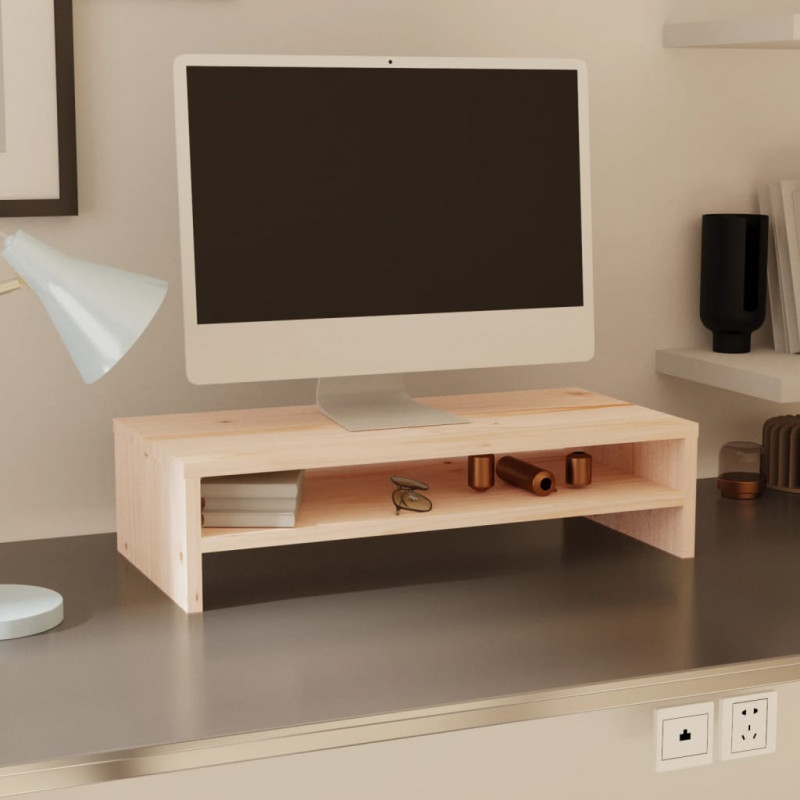 Podstawka na monitor, 50x24x13 cm, lite drewno sosnowe