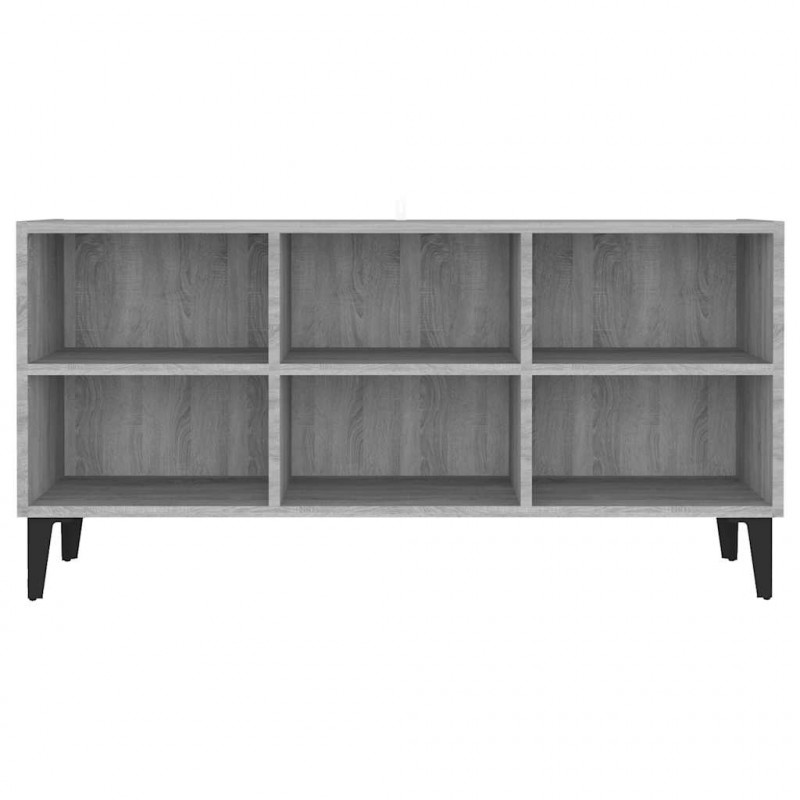 Szafka pod TV, metalowe nóżki, szary dąb sonoma, 103,5x30x50 cm