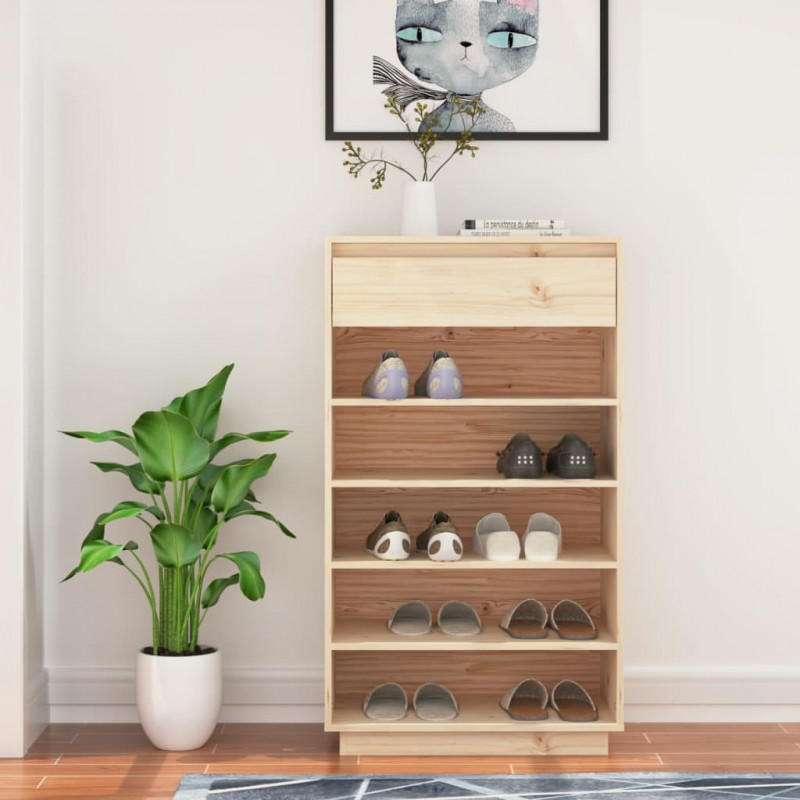 Szafka na buty, 60x34x105 cm, lite drewno sosnowe