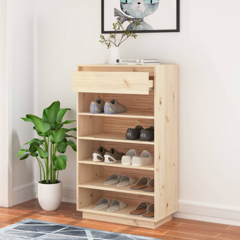 Szafka na buty, 60x34x105 cm, lite drewno sosnowe