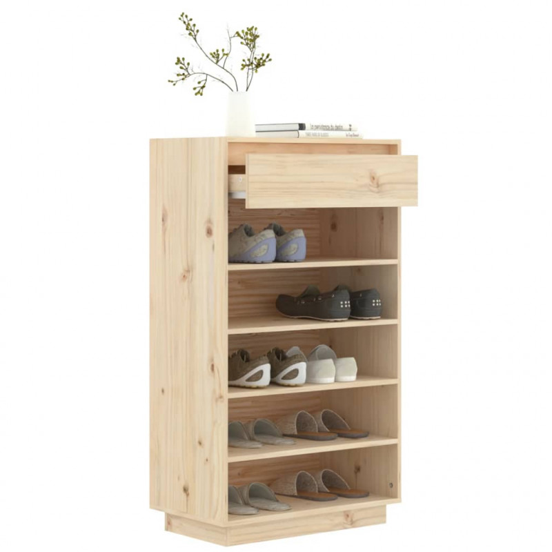Szafka na buty, 60x34x105 cm, lite drewno sosnowe