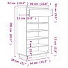 Szafka na buty, 60x34x105 cm, lite drewno sosnowe