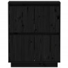 Szafka, czarna, 60 x 34 x 75 cm, lite drewno sosnowe