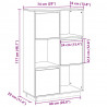 Szafka, 74x35x117 cm, lite drewno sosnowe