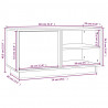 Szafka pod telewizor, szara, 80x35x40,5 cm, lite drewno sosnowe