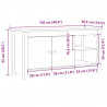 Szafka pod telewizor, 103x36,5x52 cm, lite drewno sosnowe