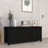 Szafka na buty, czarna, 110x38x45,5 cm, lite drewno sosnowe