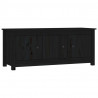 Szafka na buty, czarna, 110x38x45,5 cm, lite drewno sosnowe