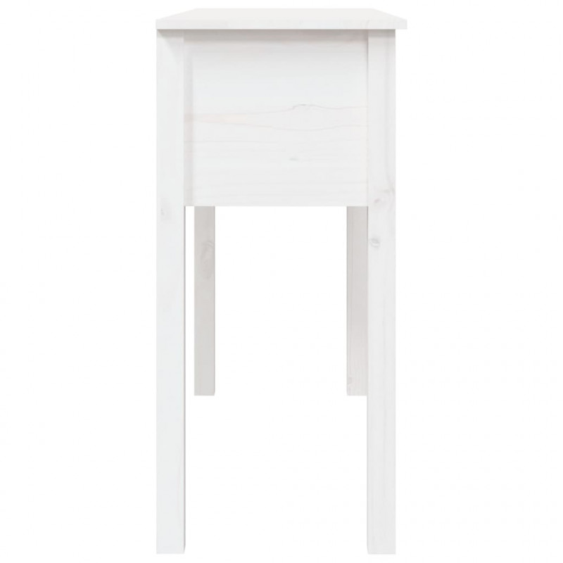 Stolik konsolowy, biały, 100x35x75 cm, lite drewno sosnowe