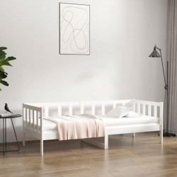 Łóżko dzienne bez materaca, białe, 80x200 cm, drewno sosnowe