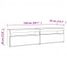 Szafki pod TV z LED, 2 szt., przydymiony dąb, 75x35x40 cm