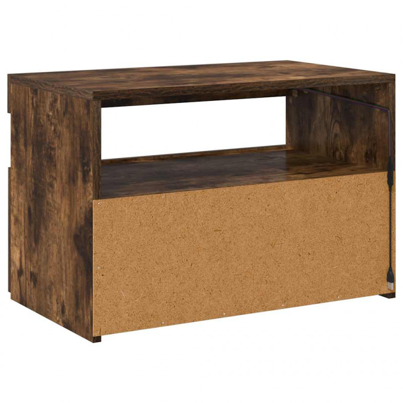 Szafka pod TV z oświetleniem LED, przydymiony dąb, 60x35x40 cm