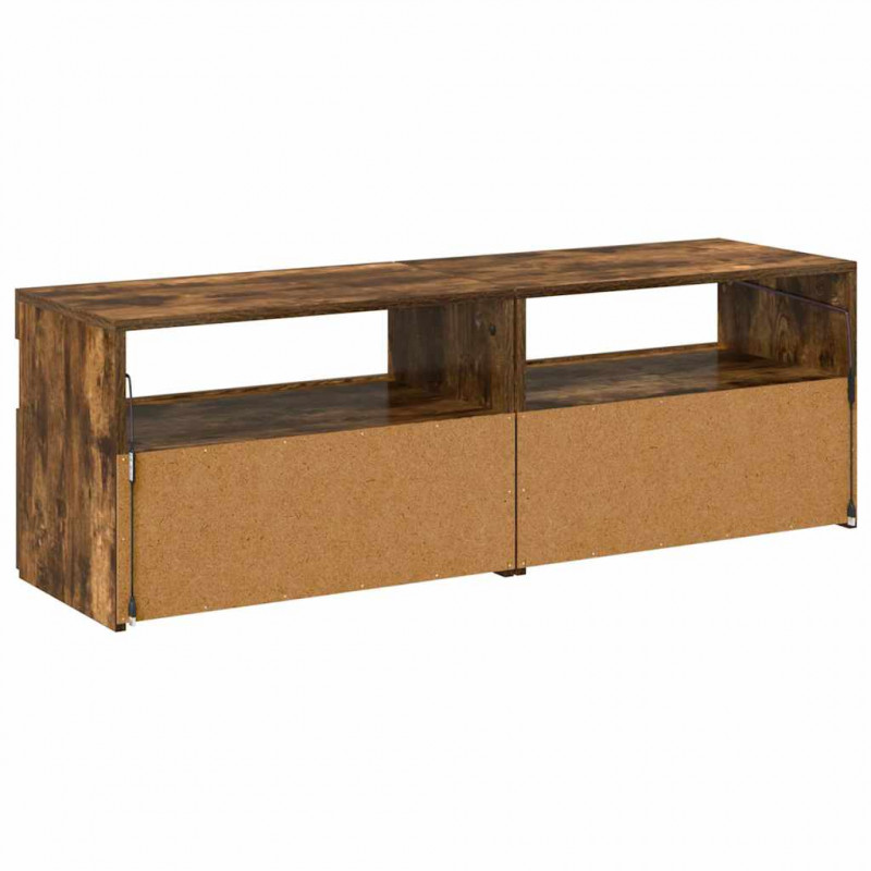 Szafki pod TV z LED, 2 szt., przydymiony dąb, 60x35x40 cm
