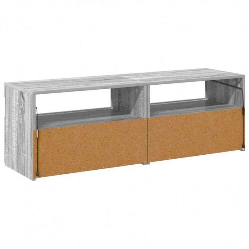 Szafki TV z LED, 2 szt., szary dąb sonoma, 60x35x40 cm