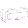 Szafki TV z LED, 2 szt., szary dąb sonoma, 60x35x40 cm