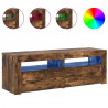 Szafka pod TV z oświetleniem LED, przydymiony dąb, 120x35x40 cm