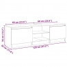 Szafka pod TV z LED, przydymiony dąb, 120x30x35,5 cm