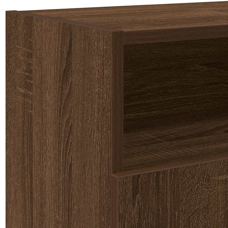 Szafka TV z oświetleniem LED, brązowy dąb, 120x30x50 cm